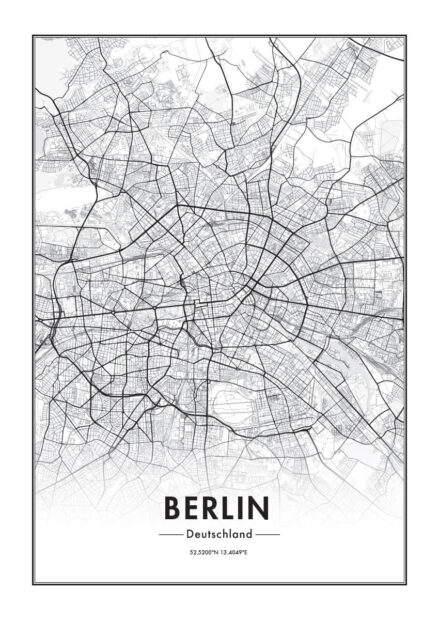 Juliste Berliinin kartta Juliste 1
