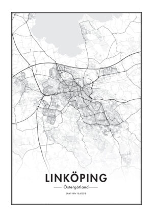 Juliste Linköpingin kartta Juliste 1