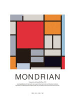 Juliste Mondrian asetelma, suuri, punainen Juliste 1