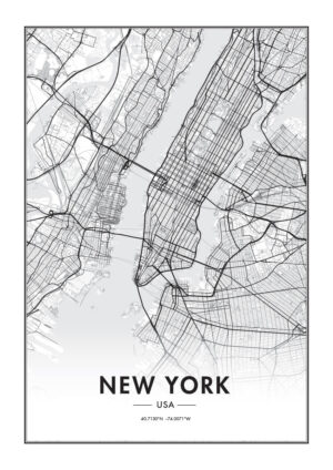 Juliste New Yorkin kartta Juliste 1