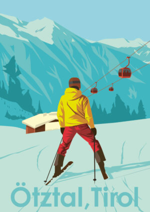 Juliste Ötztal Sölden Ski Vintage Juliste 1
