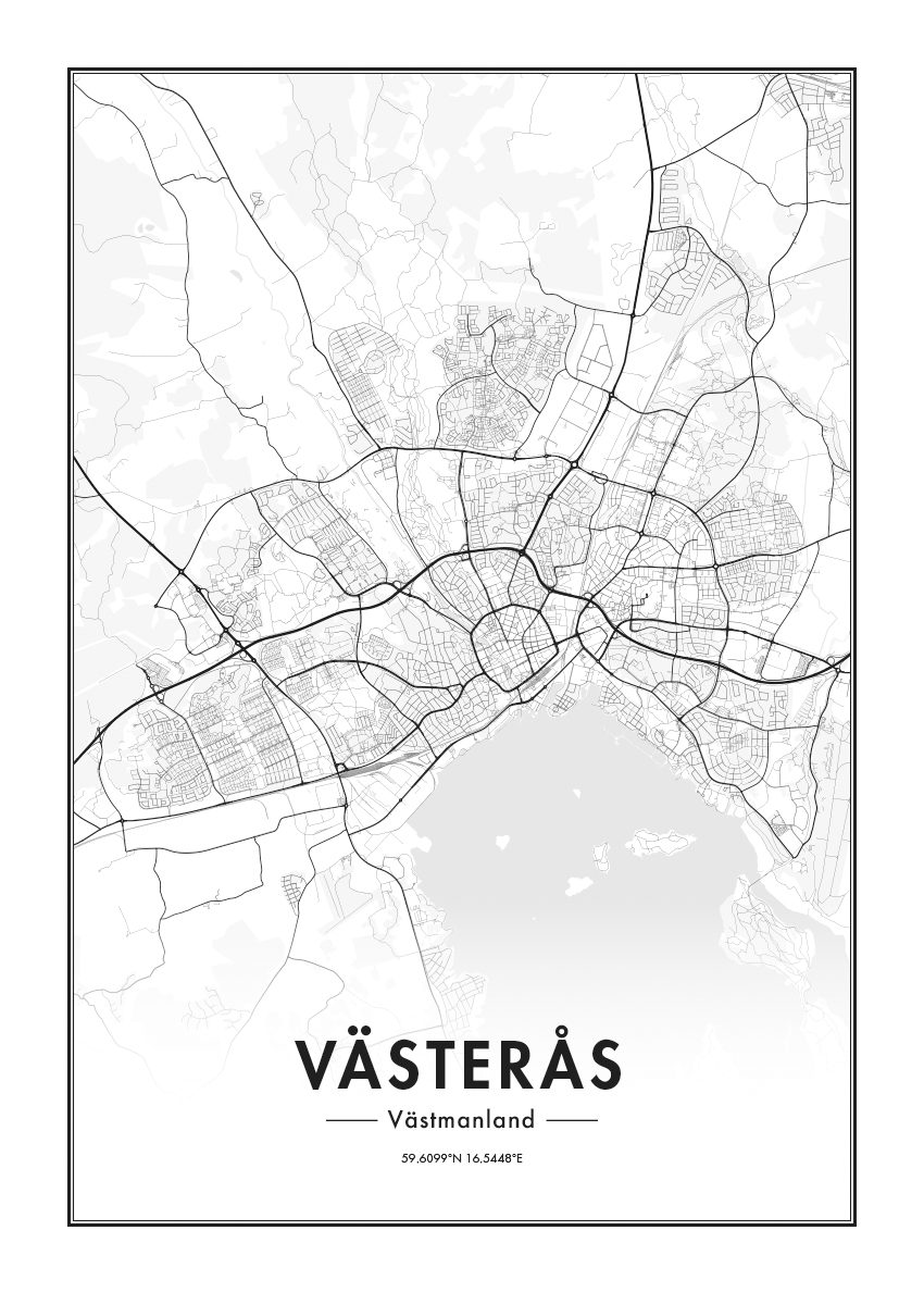 Västeråsin kartta Juliste - Posterland