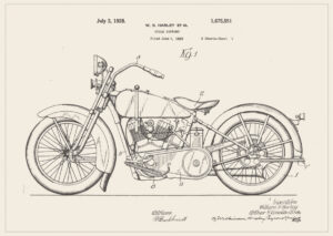 Juliste Harley Davidsson moottoripyörä patentti juliste Juliste 1