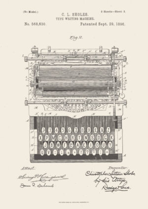 Juliste Kirjoituskone patentti juliste Juliste 1