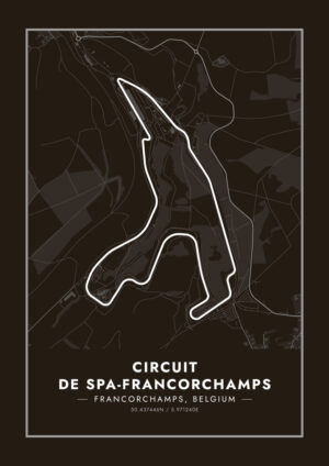 Juliste Circuit de Spa-Francorchamps black Juliste 1