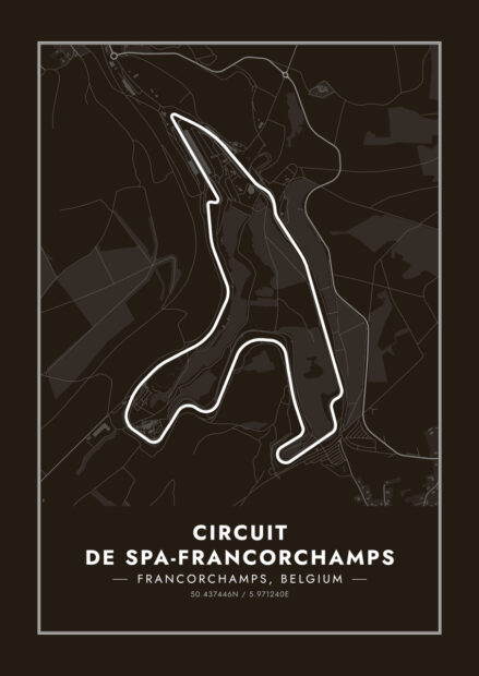 Juliste Circuit de Spa-Francorchamps black Juliste 1