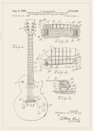 Juliste Gibson kitara patentti juliste Juliste 1
