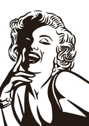 Juliste Marilyn Monroe kasvon siluetti varjo Juliste 1