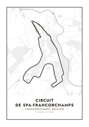 Juliste Circuit de Spa-Francorchamps white Juliste 1