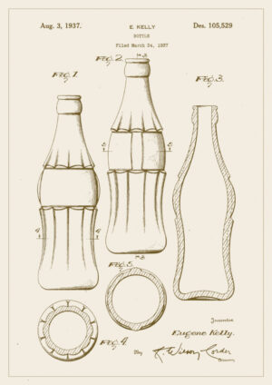 Juliste Coca Cola pullo patentti Juliste 1