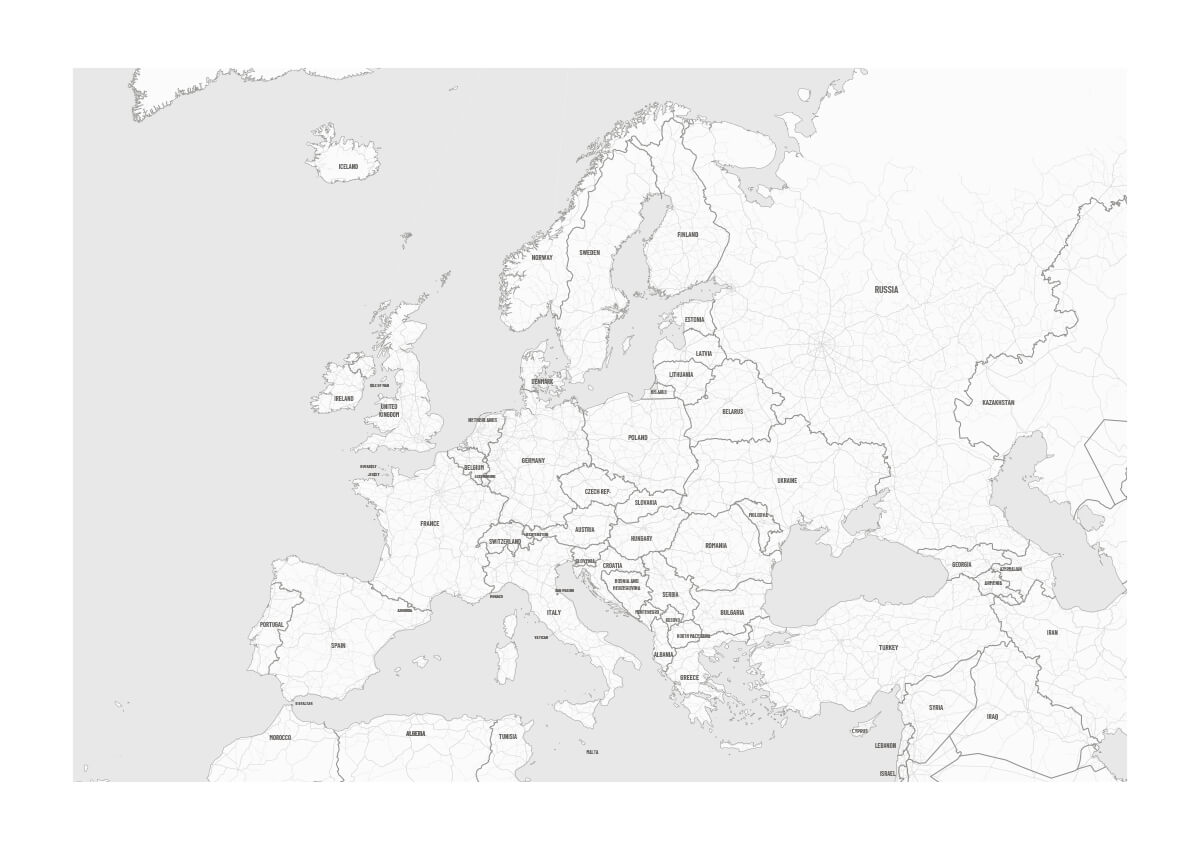 Euroopan kartta - maat Juliste - Posterland