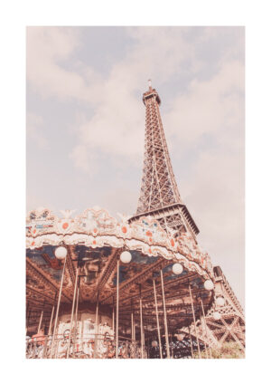Juliste Eiffel-torni ja karuselli Juliste 1
