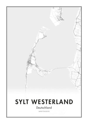 Juliste Westerland Sylt Map Juliste 1