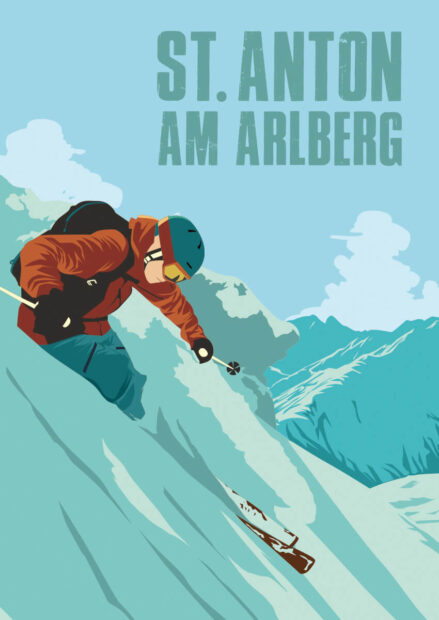 Juliste St. Anton am Arlberg Ski Vintage Juliste 1