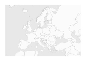 Juliste Euroopan kartta - vain rajat Juliste 1