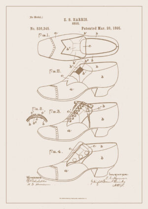 Juliste Naisten kenkä patentti Juliste 1