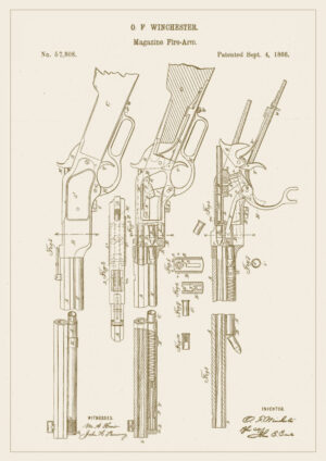 Juliste Winchester kivääri patentti Juliste 1