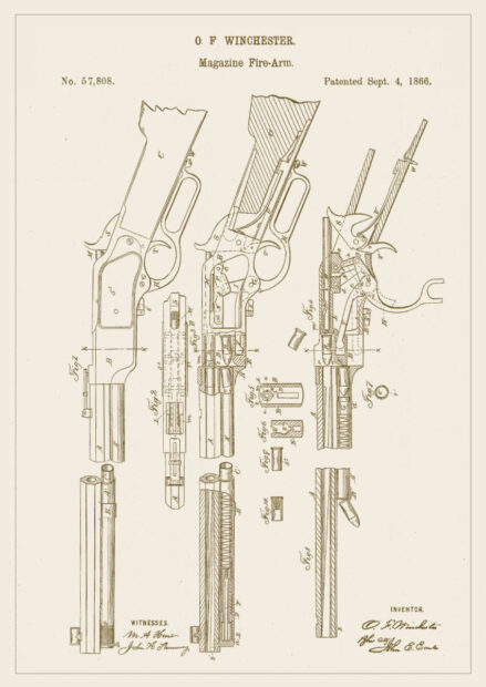 Juliste Winchester kivääri patentti Juliste 1