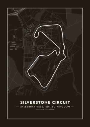 Juliste Silverstone Circuit black Juliste 1